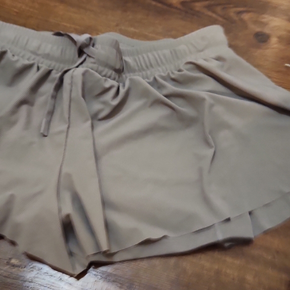 Women's Athletic Shorts in Tan - Picture 3 of 4